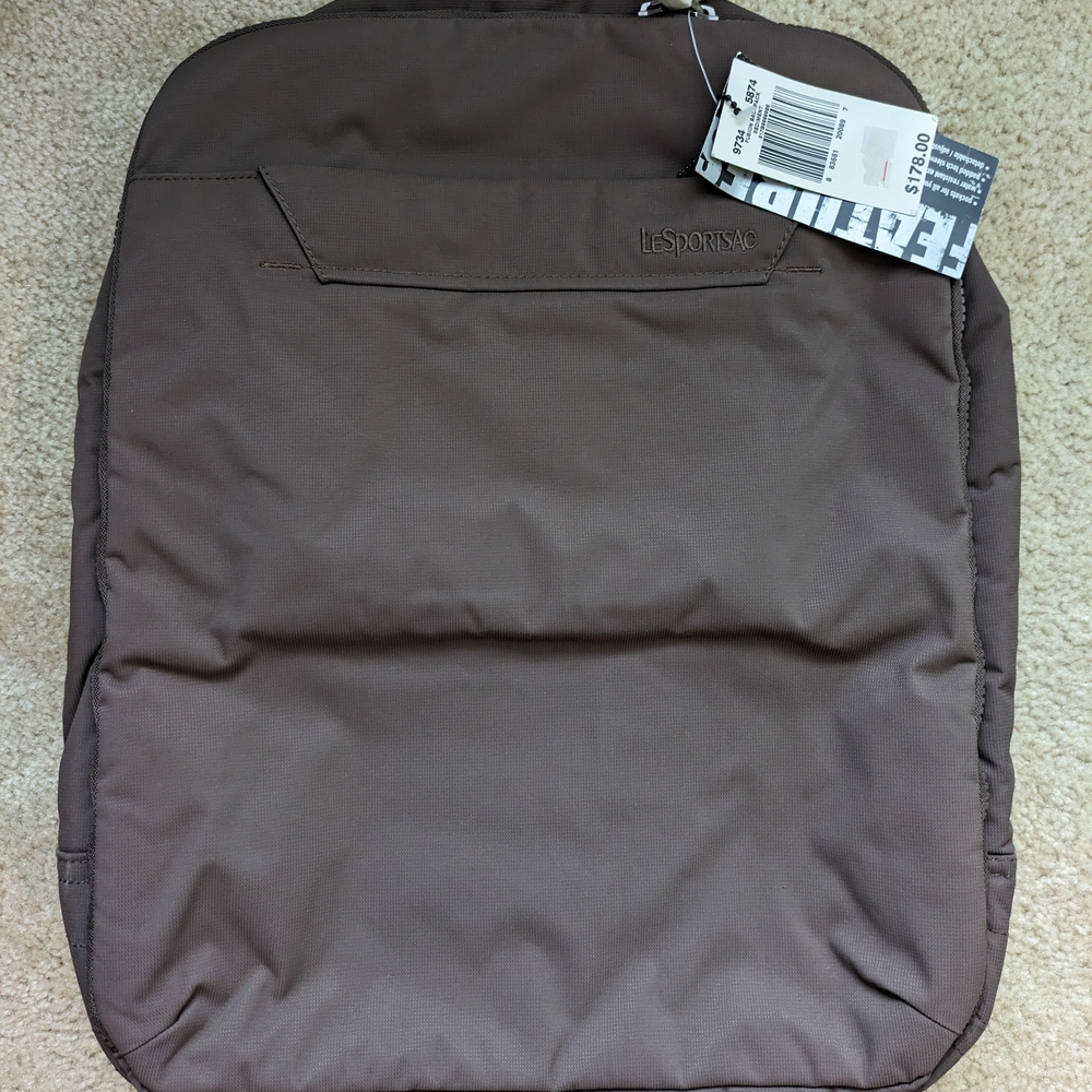 NWT! LeSportsac Brown Backpack Durable Nylon Design